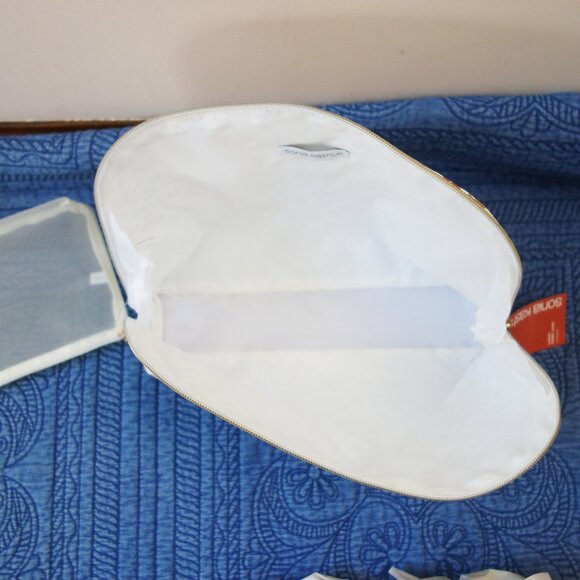 SONIA KASHUK Large Dome Case Makeup Bags (2 Pieces) White Cheetah NWT! - Picture 7 of 11